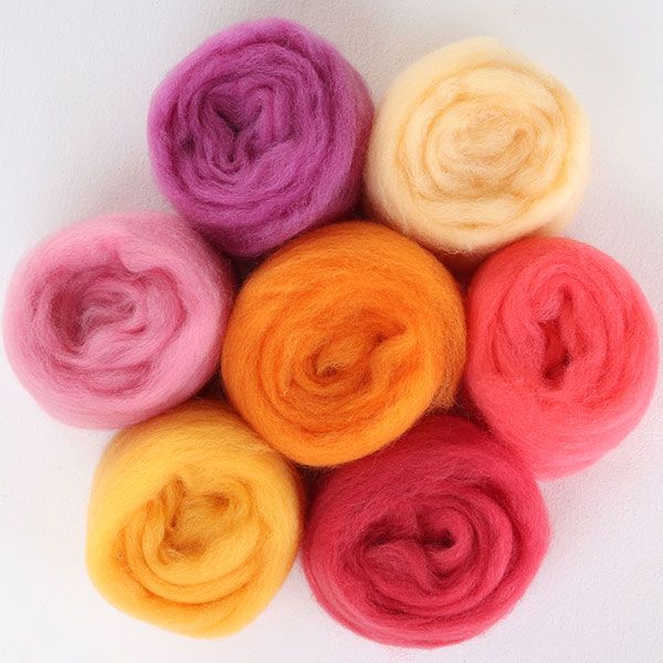 Corriedale Sliver Pack - 7 Colour